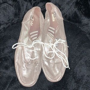 Keds size 8 sparkle pink loafers